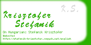 krisztofer stefanik business card